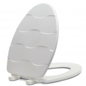 Bemis 133SLOW (White) Mayfair series Basket Weave Sculptured Wood Elongated Toilet Seat, Slow-Close Bemis